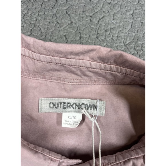 OUTERKNOWN Mens Size XL The Short Sleeve Studio Shirt Button Down Seashell - Picture 5 of 10